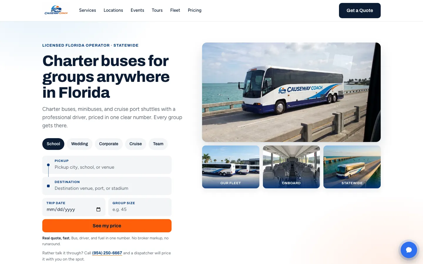 Causeway Coach website