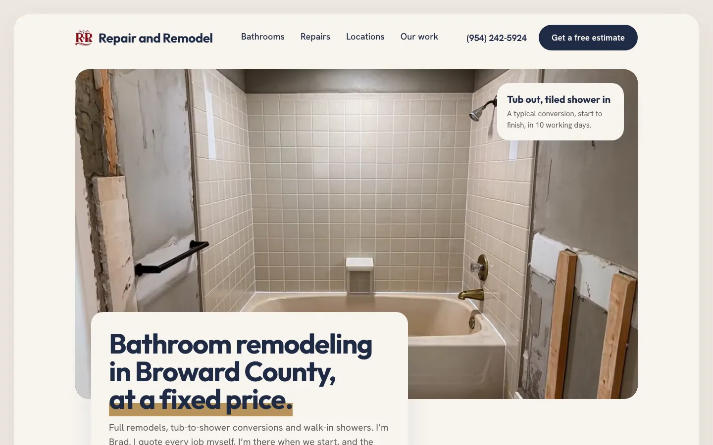 R&R Repair and Remodel website
